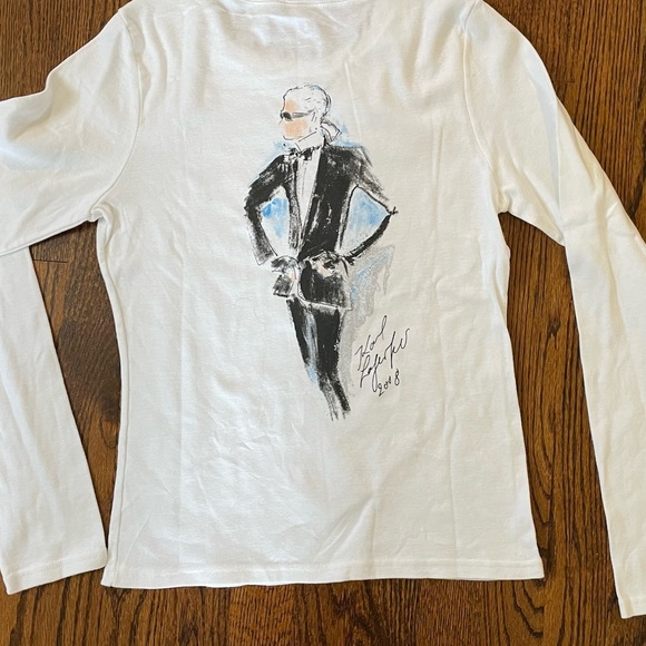 RARE! EUC Exclusive Saks Fifth x Karl Lagerfeld 2008 long sleeve top - Picture 3 of 5